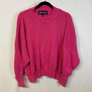 Woman’s WHITE BIRCH (black label) pink crew neck sweater. Size Small.